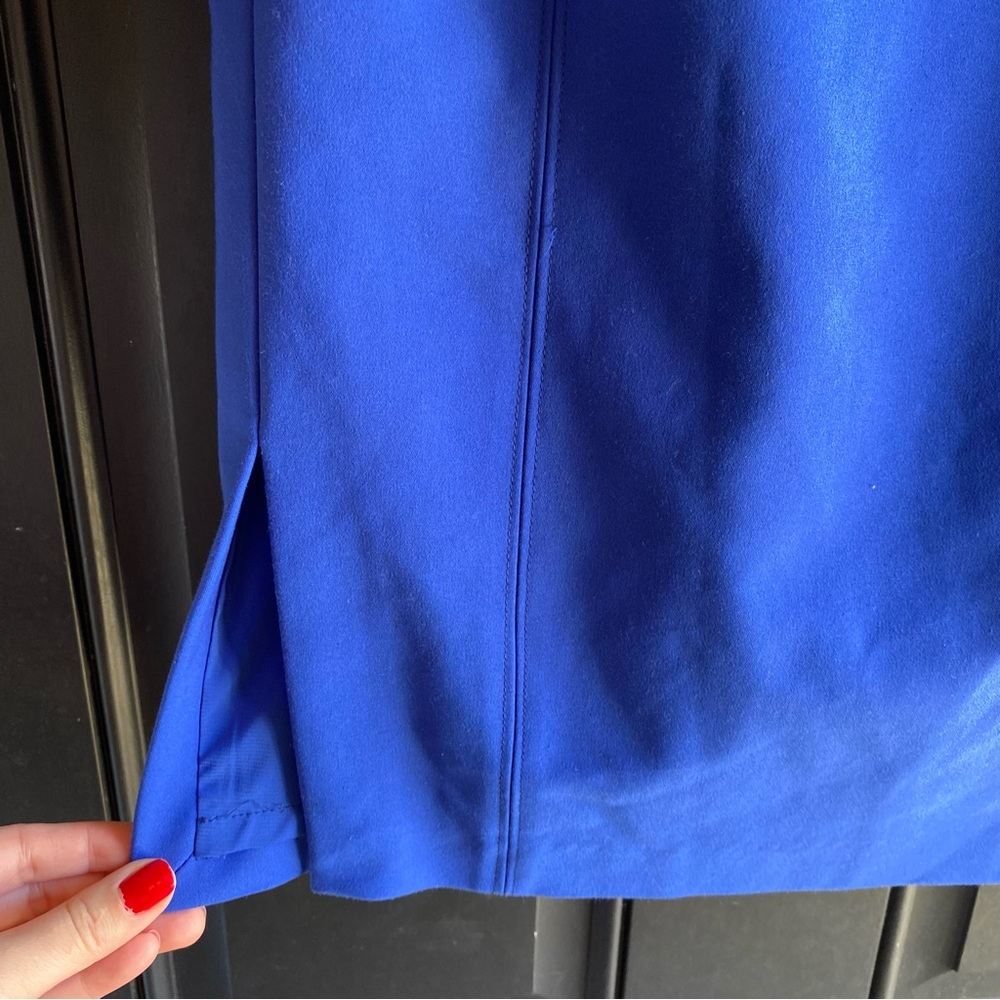 NWT GIANNI BINI Royal Blue Bow Off Shoulder Fitted Tie Dress Size 10 - Picture 7 of 13